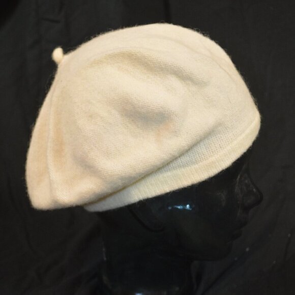 Cream Knit Beret Hat Women’s Soft Slouchy Classic French Style - Picture 4 of 4